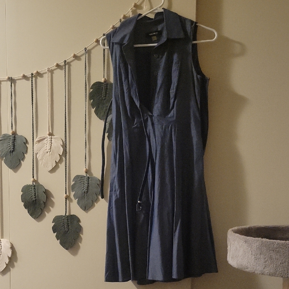 Sleeveless Navy Dress